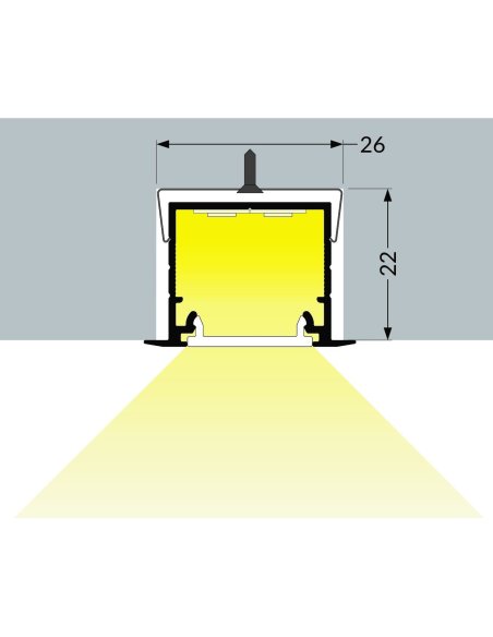 Profilé LUMI20-R Blanc 2000mm