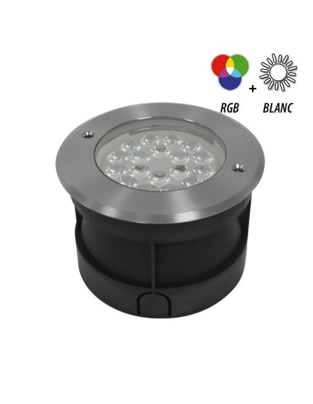 SPOT LED ENCASTRABLE SOL ROND 9W RGB+CCT INOX 304