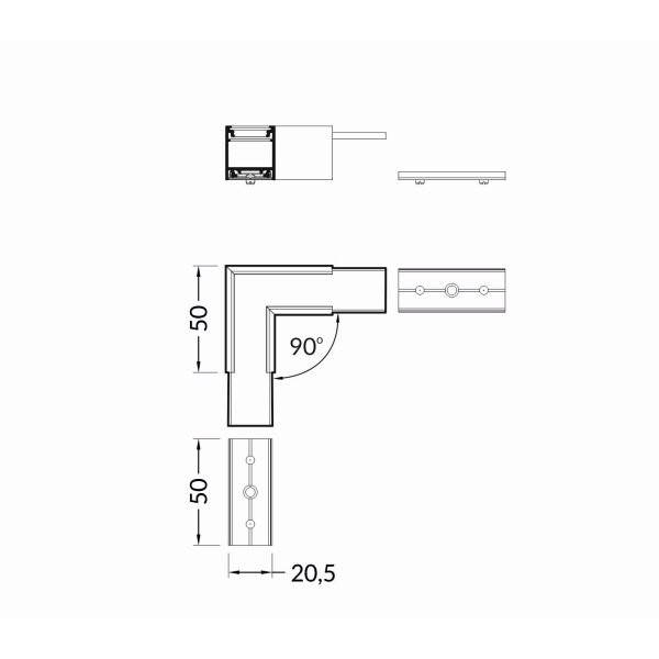 connecteur LUMI20 90 deg Noir