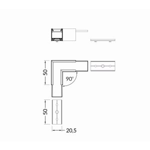 connecteur LUMI20 90 deg Noir