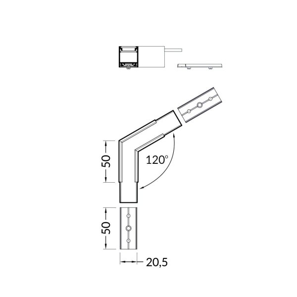 connecteur LUMI20 120 deg  Noir