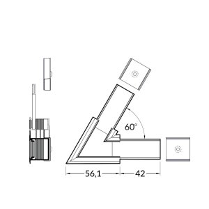 connecteur LUMI20-R 60 deg Blanc