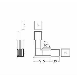 connecteur LUMI20-R 90 deg Noir