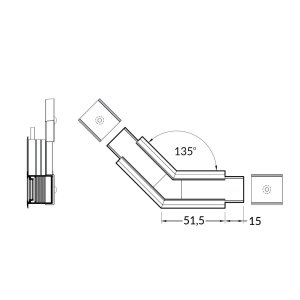 connecteur LUMI20-R 135 deg  Anodisé