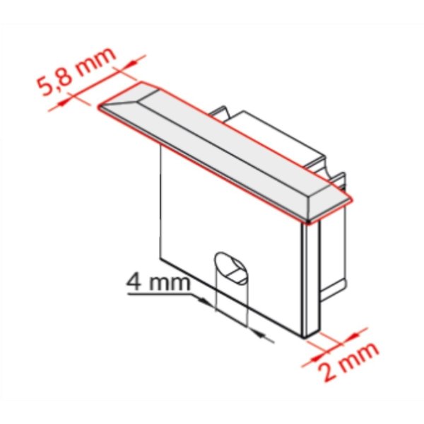 Terminaison Profile LED Fin16-R Blanc (x2)