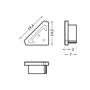 Terminaison profile LED QUART-10 Droit