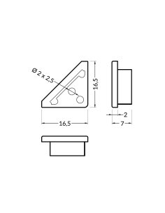 Terminaison profile LED QUART-12 Blanc 2