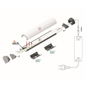 profile LED QUART-10 Anodisé 1000mm