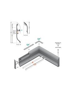 Profile LED Plinthe Blanc 2000mm 2