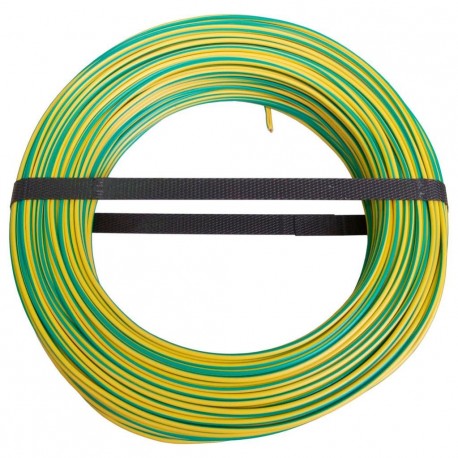 Câble Electrique 1 x 1,5mm² L100m Vert/Jaune