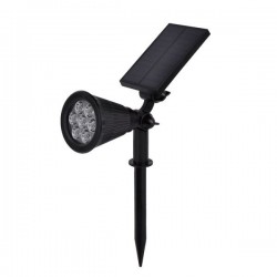 Projecteur piquet solaire LED 1.5W IP65 - Noir - 3000°K