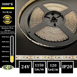 BANDE LED 24V SMD2835 120LEDs/m CC_Strip 9.6W/m 3000°K IP20 10m