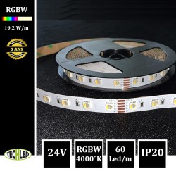 Bande LED 5050 60Led/m 19,2W/m 12mm 24V IP20 RGBW (4000K)