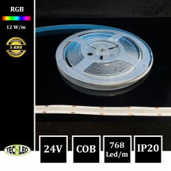 Bande LED COB 768Led/m 12W/m 10mm 24V IP20 RGB