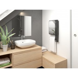 Sèche-serviettes soufflant Illico 3 avec barres et miroir 1800W gris