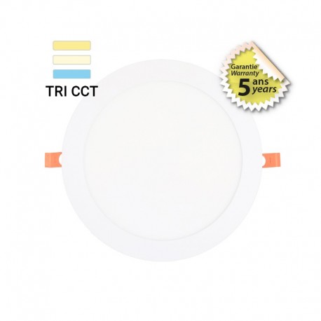 Plafonnier LED BLANC Ø 300 24W ROND CCT 5Ans Garantie