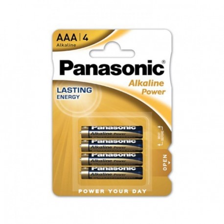 4 Piles Alcaines Panasonic AAA LR03 1,5V (Blister)