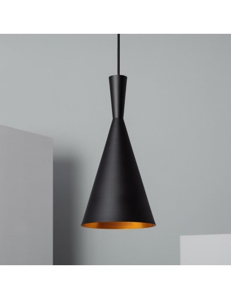 Suspension Conique E27 Noir/Doré