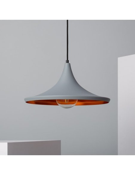 Suspension Chapeau E27 Gris/Doré