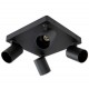 Plafonnier 4 x GU10 Noir Orientable