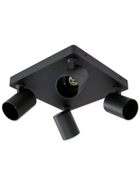 Plafonnier 4 x GU10 Noir Orientable