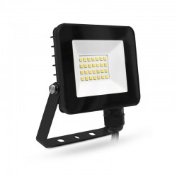 Projecteur LED Noir - Plat - 20 WATT, 3000K°, IP65