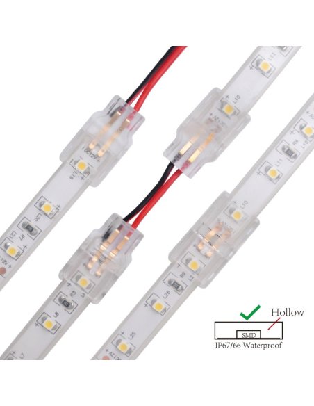 Connecteur CLIPO Bande-Bande 8/10mm 2 Pins IP67