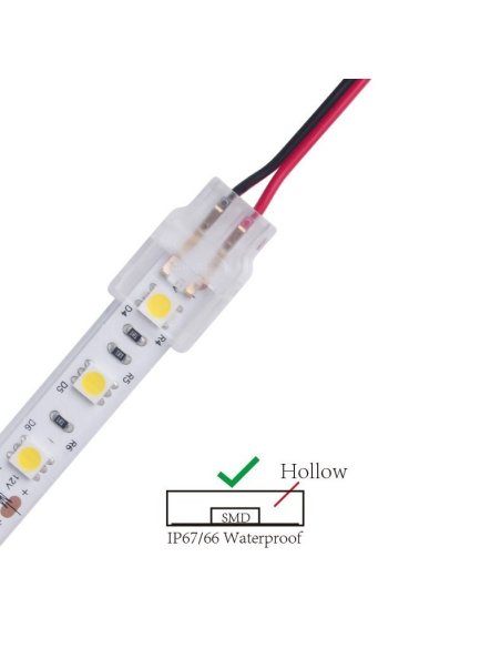 Connecteur CLIPO Câble-Bande 10/12mm 2 Pins IP67