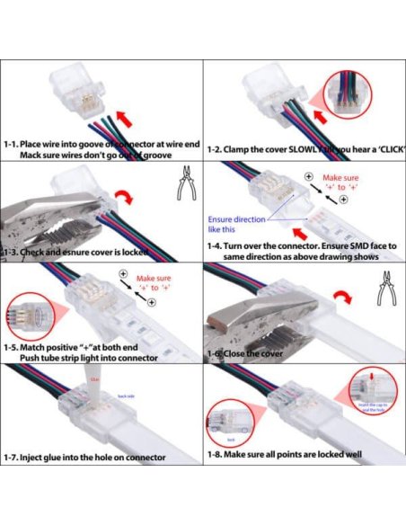 Connecteur CLIPO Câble-Bande 10/12mm 4 Pins IP67