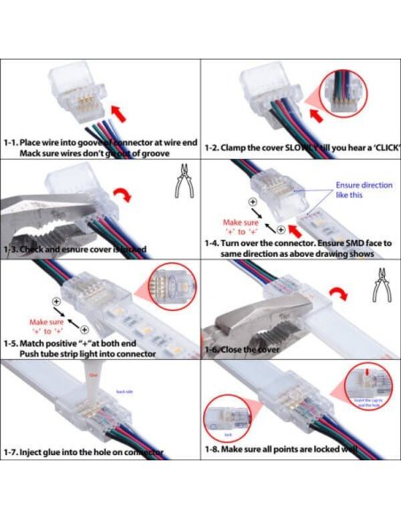 Connecteur CLIPO Câble-Bande 12/14mm 5 Pins IP67