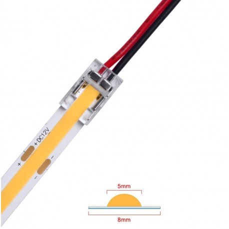 Connecteur CLIPO COB Câble 150mm-Bande 8mm HD 2 Pins IP20