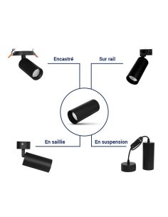 SPOT LED 30W 3000°K Modulable Noir 2