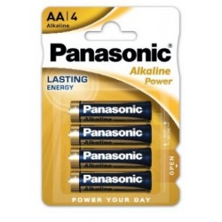 4 Piles Alcaines Panasonic AA LR06 1,5V (Blister)