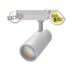 Spot LED sur Rail Blanc 15W CCT IRC90 5ANS