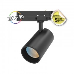Spot LED sur Rail Noir 35W CCT IRC90 5ANS