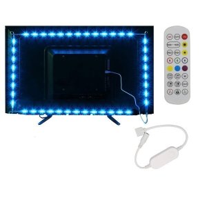 KIT TÉLÉ BANDE LED RGB + Blanc Chaud 5V IP20 2M 60 LEDS/M 6W Télécommande + Contrôleur + USB