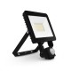 Projecteur LED Noir - Plat - 30 WATT, 3000°K, IP65 + Détecteur