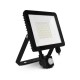 Projecteur LED Noir - Plat - 50 WATT, 6000°K, IP65 + Détecteur