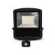 Projecteur LED Noir - Plat - 100 WATT, 3000°K, IP65 + Détecteur Garantie 5 Ans