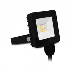 Projecteur LED Noir - Plat - 10 WATT, 6000°K, IP65