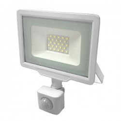 PROJECTEUR LED Plat Blanc 230 V 20 WATT IP65 2700°K + Détecteur