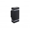 Applique murale Gris Anthracite Double GU10 Rectangle IP65