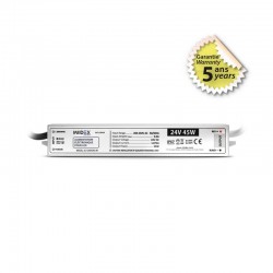 Alimentation LED 24V DC 45W IP67 - Garantie 5 Ans