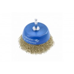 Brosse conique tige 75 mm, fil laiton 0,3 mm