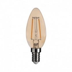 Ampoule LED COB Filament E14 Flamme Golden 2W 2700°K Blister - Fin de série - Ni repris Ni échangé