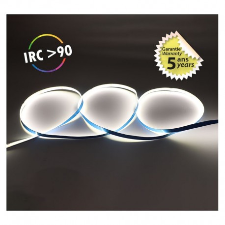 Bande LED COB 320Led/m 9W/m 8mm 24V IP20 4000°K Garantie 5 Ans