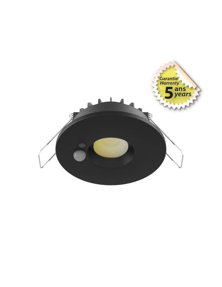 Spot LED CCT BBC 6W 2700/3000/4000K Gradable Noir + Détecteur - Garantie 5 Ans