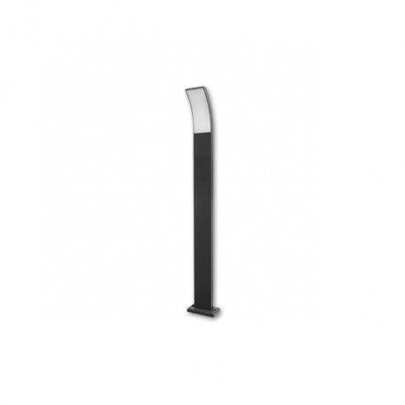 Potelet Rectangulaire LED 9W - 80cm - 4000°K - Noir - IP54