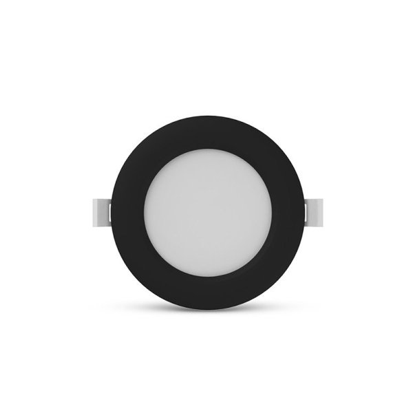 Collerette Ronde Noire Plate Pour Downlight CYNIUS 15W