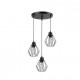 Suspension métal ronde E27 x 3 Noire